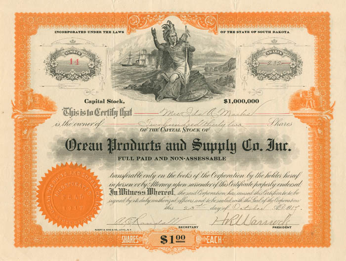 Ocean Products and Supply Co. Inc.